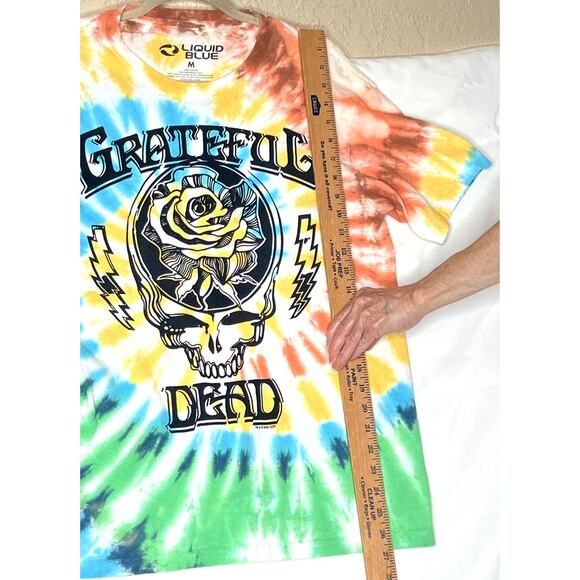 Liquid Blue size M T-shirt Grateful Dead Tye-dye  skull bright hippie dead-head - Picture 5 of 7